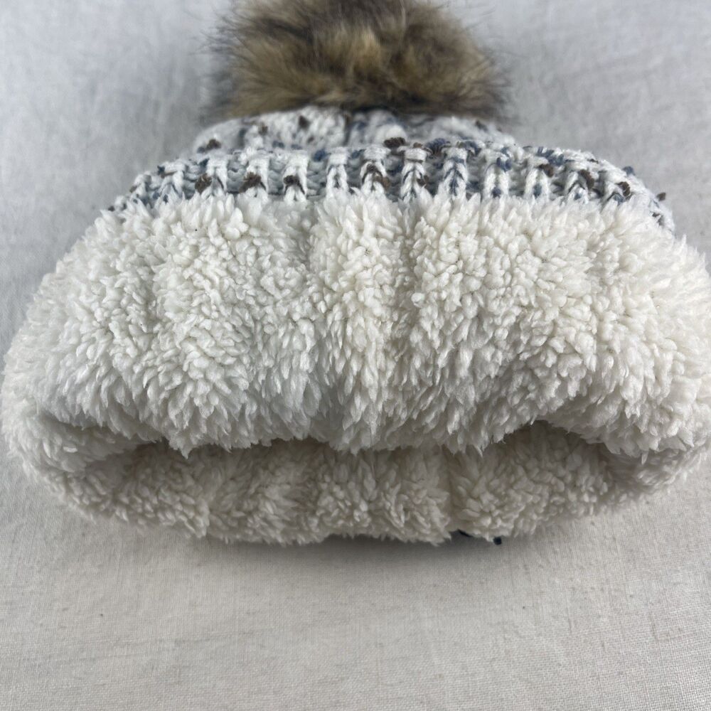 UGG  Australia UGG Cable Knit Faux Fur Pom Beanie Comfy Winter Warm Hat - Picture 4 of 9